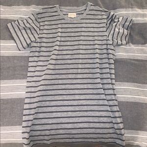 Never worn light gray striped t-shirt